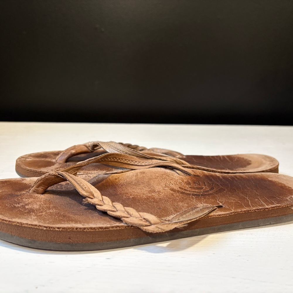 Rainbow Brown Leather Sandals